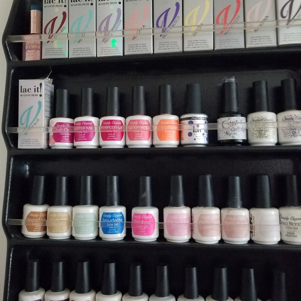Gel nail polish, different professional brands, I've recently closed my salon